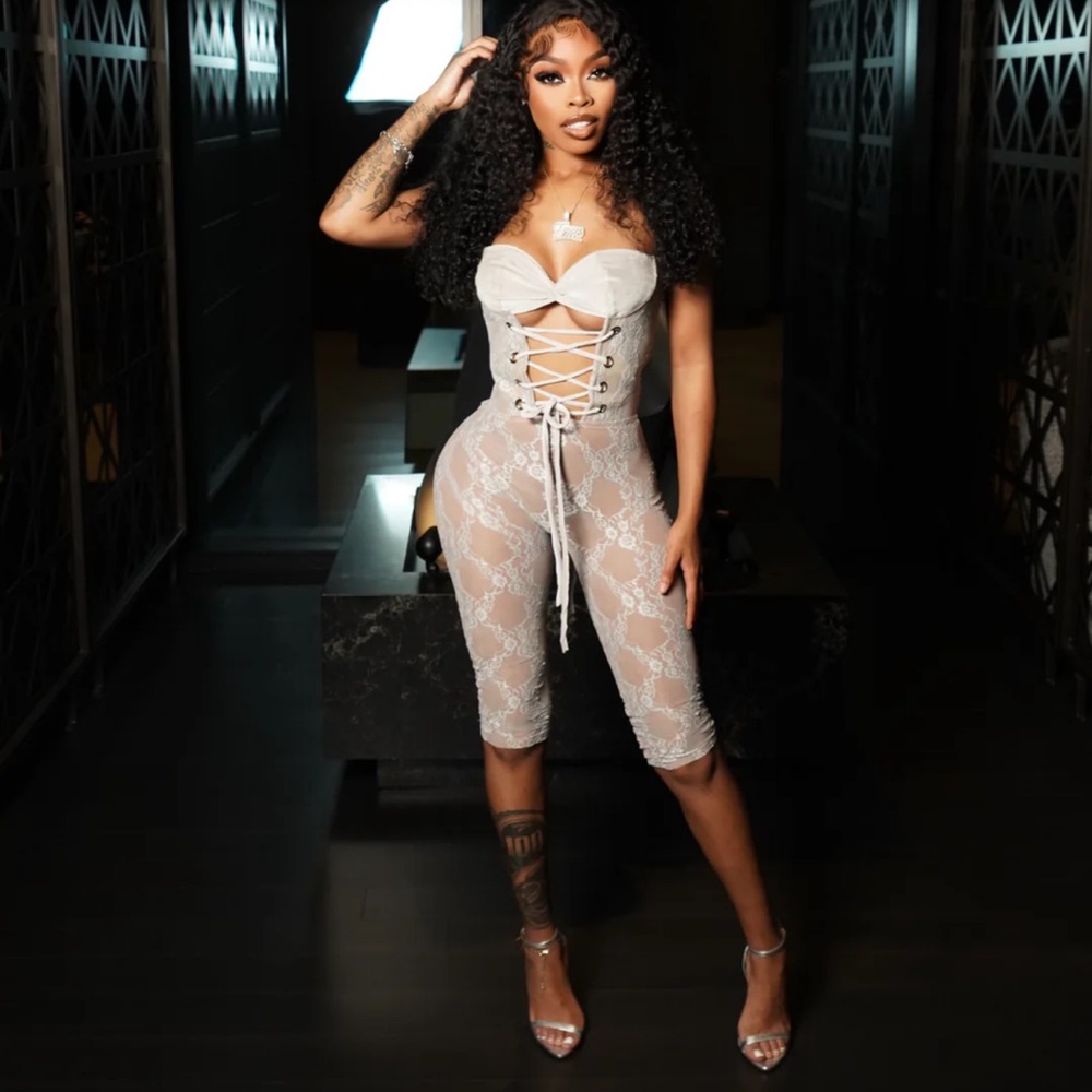 King of Style light gray corset romper